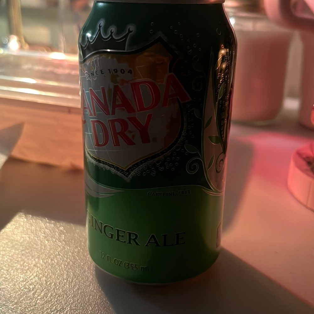 Ginger ale almost done with it like 2/9 left in the can not flat yet pretty bubb